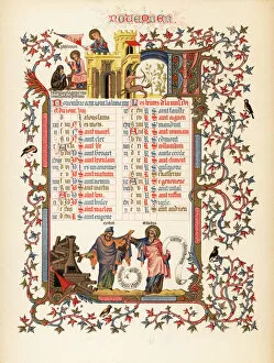 Images Dated 18th July 2019: Illuminated calendar for November 1846
