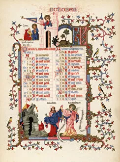 Illuminated calendar for October 1846