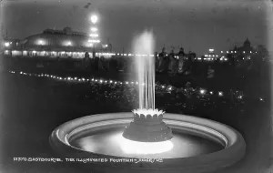 Eastbourne Prints: The Illuminated Fountain at Night