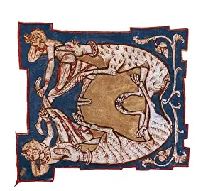 Illuminated initial. 12th c. It belongs to a
