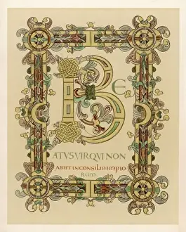 Individual Prints: Illuminated Initial B