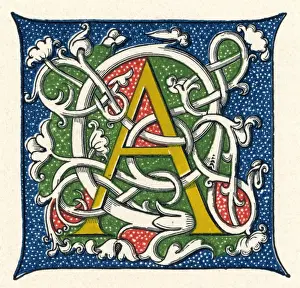 Initial Prints: Illuminated letter A