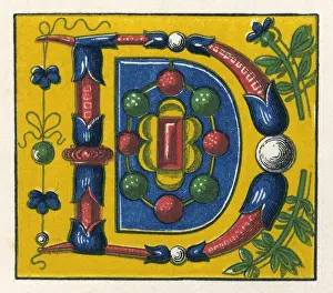 Initial Prints: Illuminated letter D