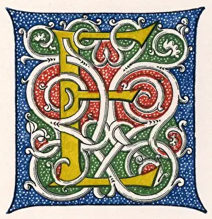 Initial Prints: Illuminated letter E