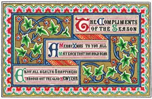 Illuminated manuscript style Christmas and New Year card