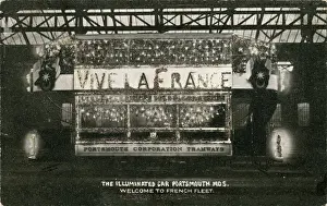 Welcome Prints: Illuminated Tram car, Portsmouth, England