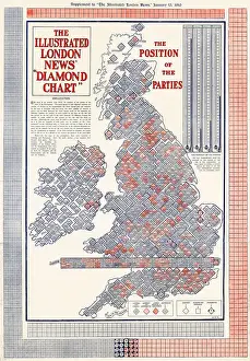 Representation Prints: The Illustrated London News - Diamond Chart Election Map