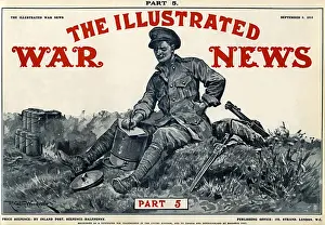 Illustrated War News front cover, soldier writing letter