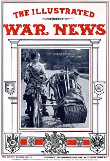 Gardeners Prints: Illustrated War News front cover - a woman gardener, WW1