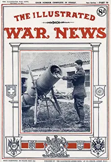 Canadians Prints: Illustrated War News - Dog in a trench mortar, WW1