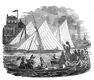 Illustration, boating on the River Thames