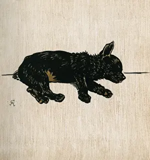 Puppies Prints: Illustration by Cecil Aldin, The Black Puppy Book