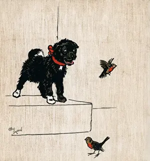 Illustration by Cecil Aldin, The Black Puppy Book