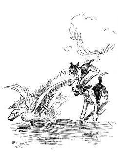 Illustration by Cecil Aldin, Hotspur the Beagle