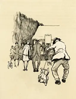 Illustration by Cecil Aldin, the mongrel dog show