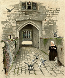 Girl with Bird and Dog