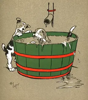 Illustration by Cecil Aldin, Puppy Tails
