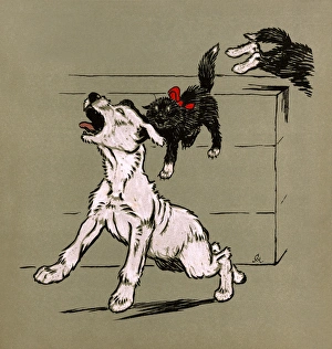 White Puppy and Cat 1909