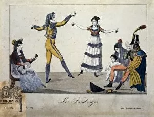 Costumbrist Collection: Illustration depicting a fandango (traditional