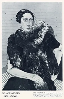 Illustration of dress designer Elsa Schiaparelli. Date: 1933