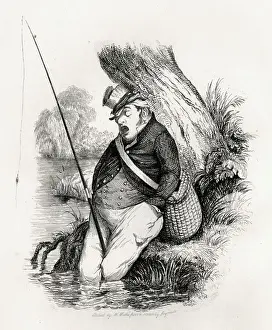 Crowquill Prints: Illustration, Fisherman fast asleep