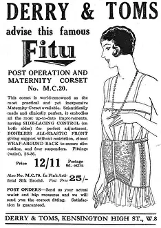 Illustration of Fitu maternity and post-operation corset Date: 1929