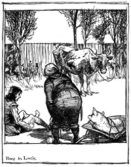 Rackham Prints: Illustration, Hans in Luck