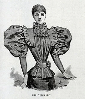 Bodice Collection: Illustration of the Helene blouse, with frilled collar
