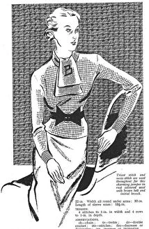 New Images July 2023 Collection: Illustration of a knitted jumper set Date: 1936