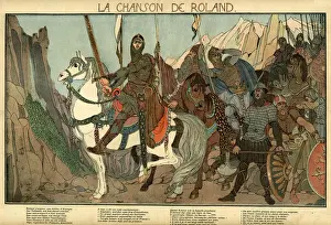 %unrestricted Prints: Illustration, La Chanson de Roland