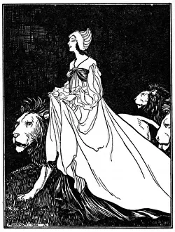 Rackham Prints: Illustration, The Lady and the Lion