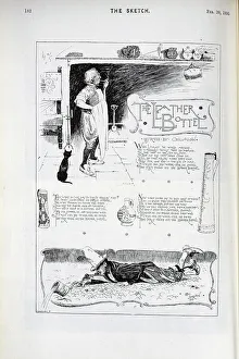 Lyrics Prints: Illustration with lyrics by Cecil Aldin, The Leather Bottel