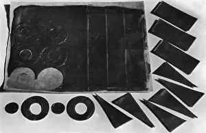 Pastry Prints: Illustration of the measuring and cutting of Chocolate Wafer