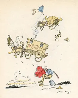 Illustration, Mrs Ticklers Caravan