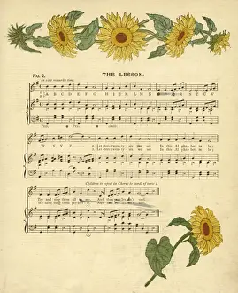 Sunflowers Prints: Illustration with music, The Lesson