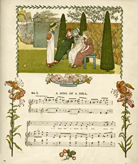 Strawberries Prints: Illustration with music, A Song of a Doll