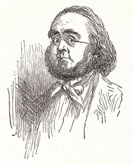 Illustration, The Newcomes, by Thackeray, a portrait of a man strongly resembling the author. Date: first published 1850s