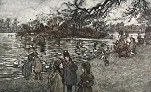 Illustration, Peter Pan in Kensington Gardens