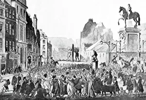Charing Prints: Illustration of the Pillory at Charing Cross, London