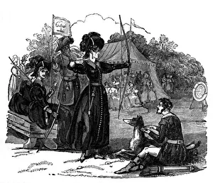 Egan Prints: Illustration, scene at an archery event