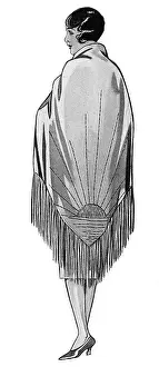 Illustration of a shawl with Singer machine embroidery Date: 1920s