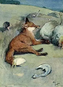 Rubbish Prints: Illustration, White-Ear at night with his prey. Date: 1912