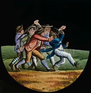 Forcibly Prints: Illustration of a wolf on hind legs like a human