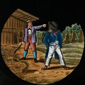 Tailcoat Prints: Illustration of a wolf standing on a path
