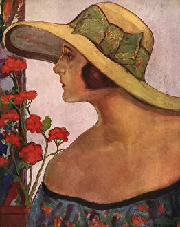 Smelling Prints: An illustration of a woman in a summer hat and dress