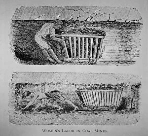 Mines Collection: An illustration of women working in mines