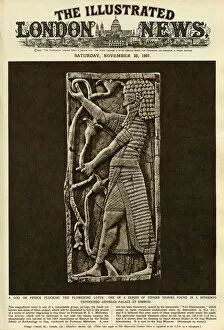 Assyrian Gallery: ILN cover 1957, Assyrian ivory carving at Nimrud
