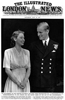 Images Dated 17th October 2011: ILN front Cover: Princess Elizabeth and Lieut. Philip Mountb