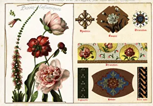 Heather Prints: Images of peony and heather from manuscripts and their applicati