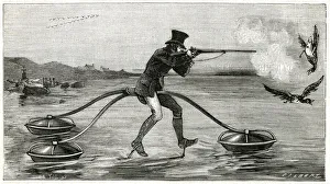 Aquatic Gallery: Imaginary aquatic velocipede for use by duck hunters 1823